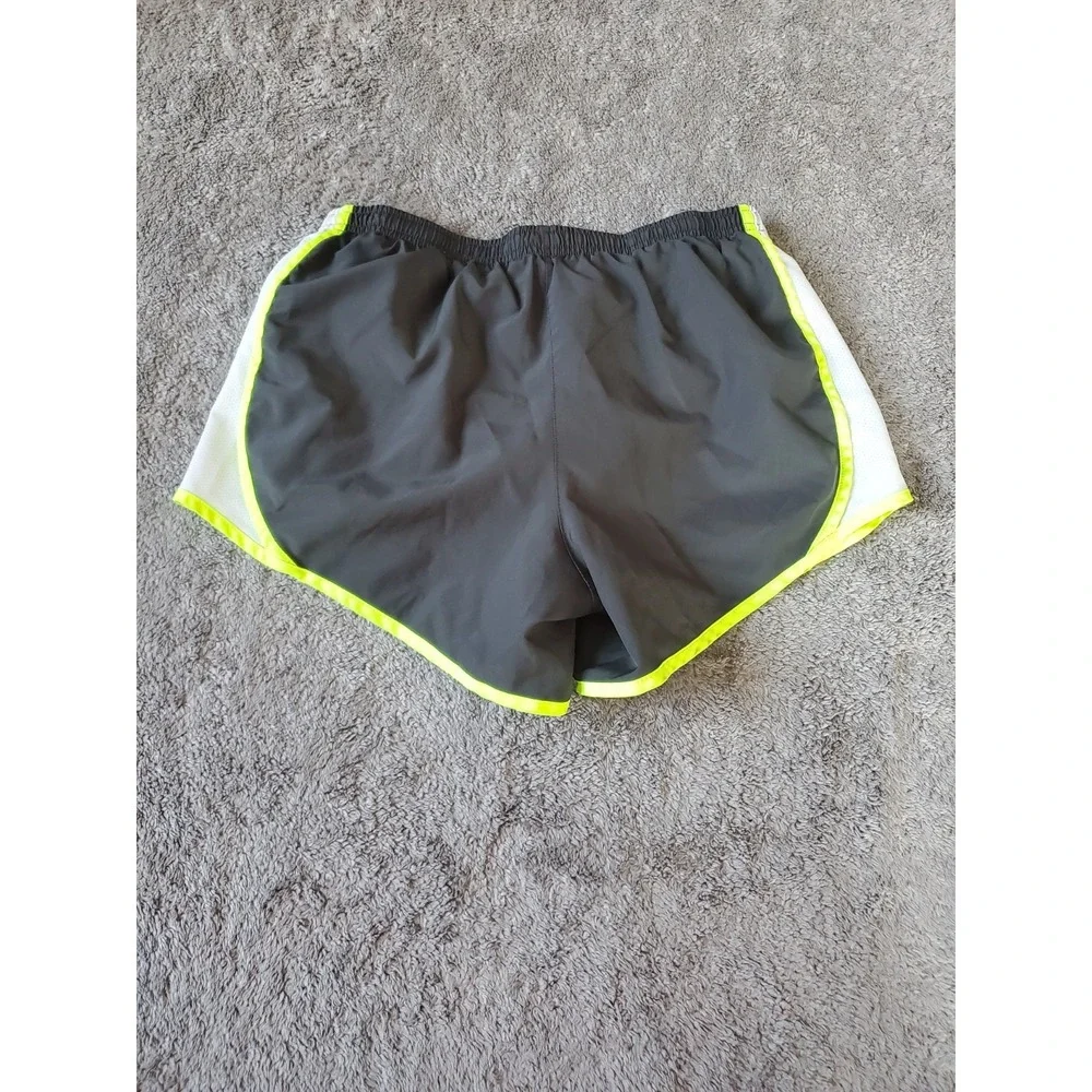 Nike Tempo Shorts Running Athletic Fitness Swoosh Gray Yellow Big Girls Sz L
